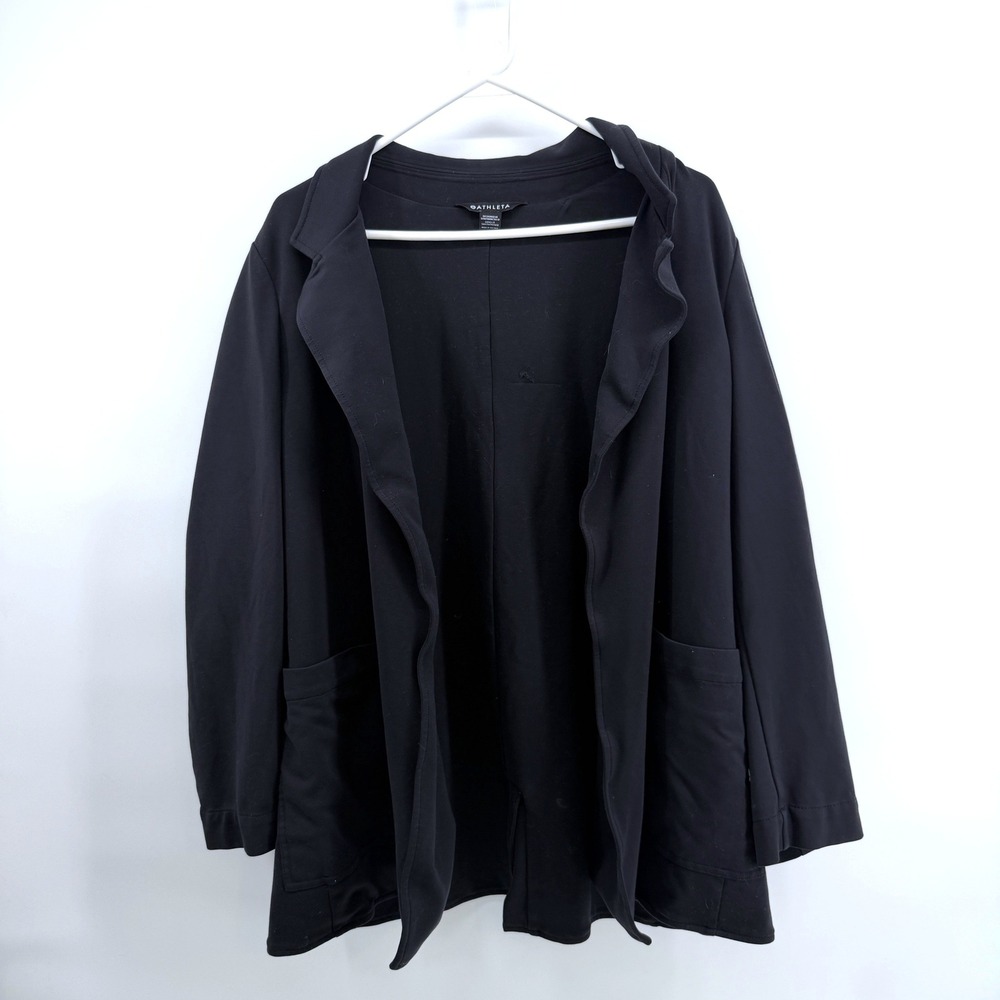 Athleta Eastbound Blazer Open Front 18 Black Womens‎ Plus Size Workwear Travel